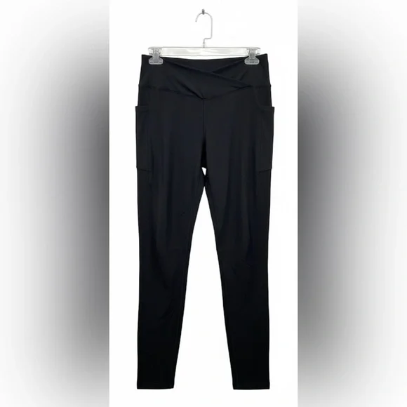 NWT- Halara SoftlyZero™ Crossover Pocket Plain Leggings - Black - Size Large - Picture 2 of 4